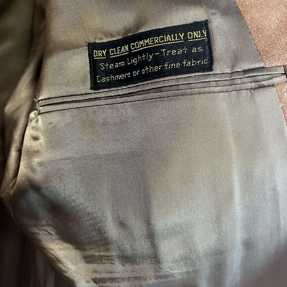 Vintage Kingsridge A Davis Ft Worth Men’s Suede Suit Jacket Sz 44 Custom Fabric - Picture 7 of 10